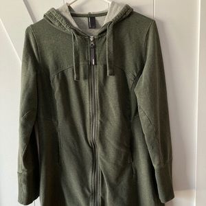 Tunic length full zip hoodie